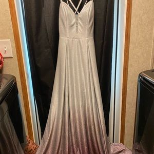 Women’s silver to purple ombre glitter dress